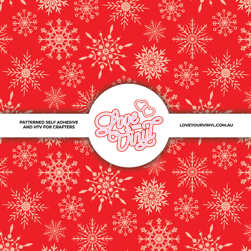 Red Snowflake Patterned Vinyl Lyv2542 Loveyourvinyl 4825