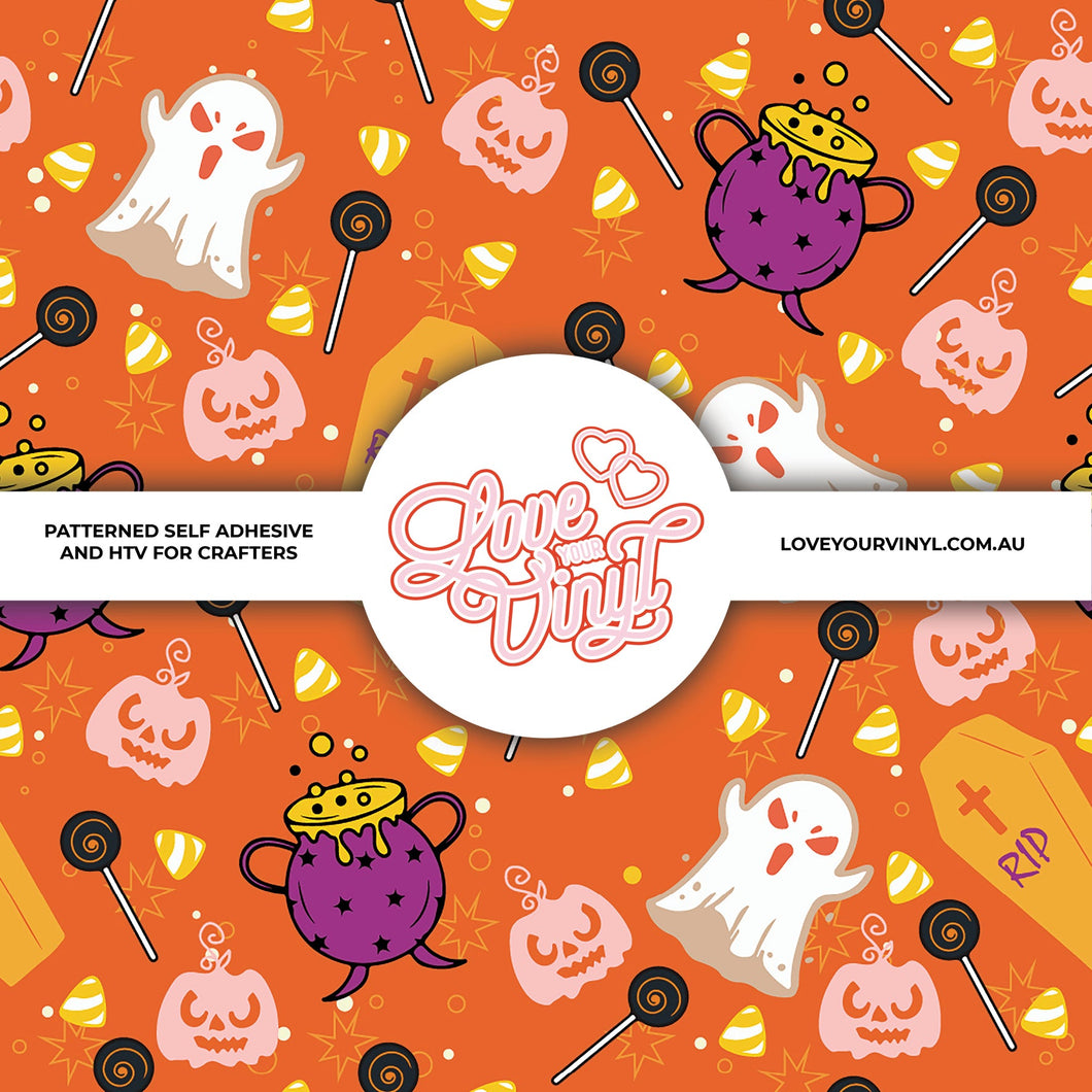 Halloween Ghosts Patterned Craft  Vinyl LYV_1814