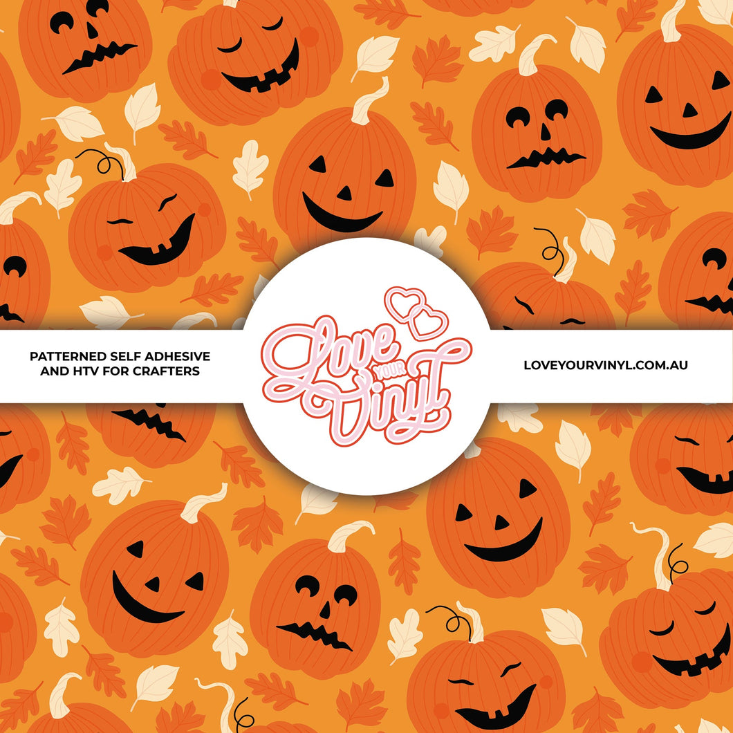 Halloween Orange Pumpkins Patterned Craft Vinyl LYV_1833