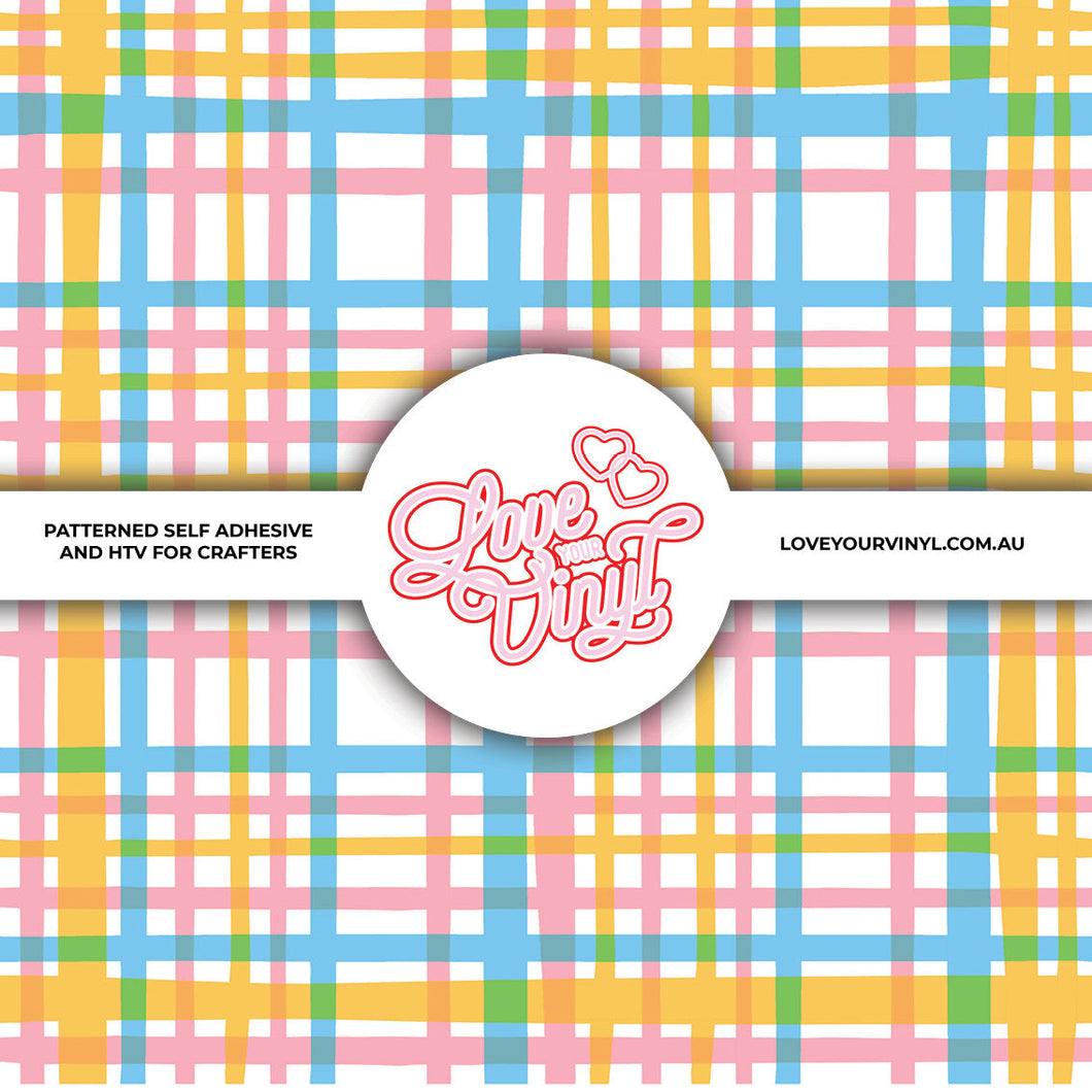 Pastel Checks Patterned Vinyl LYV_2253