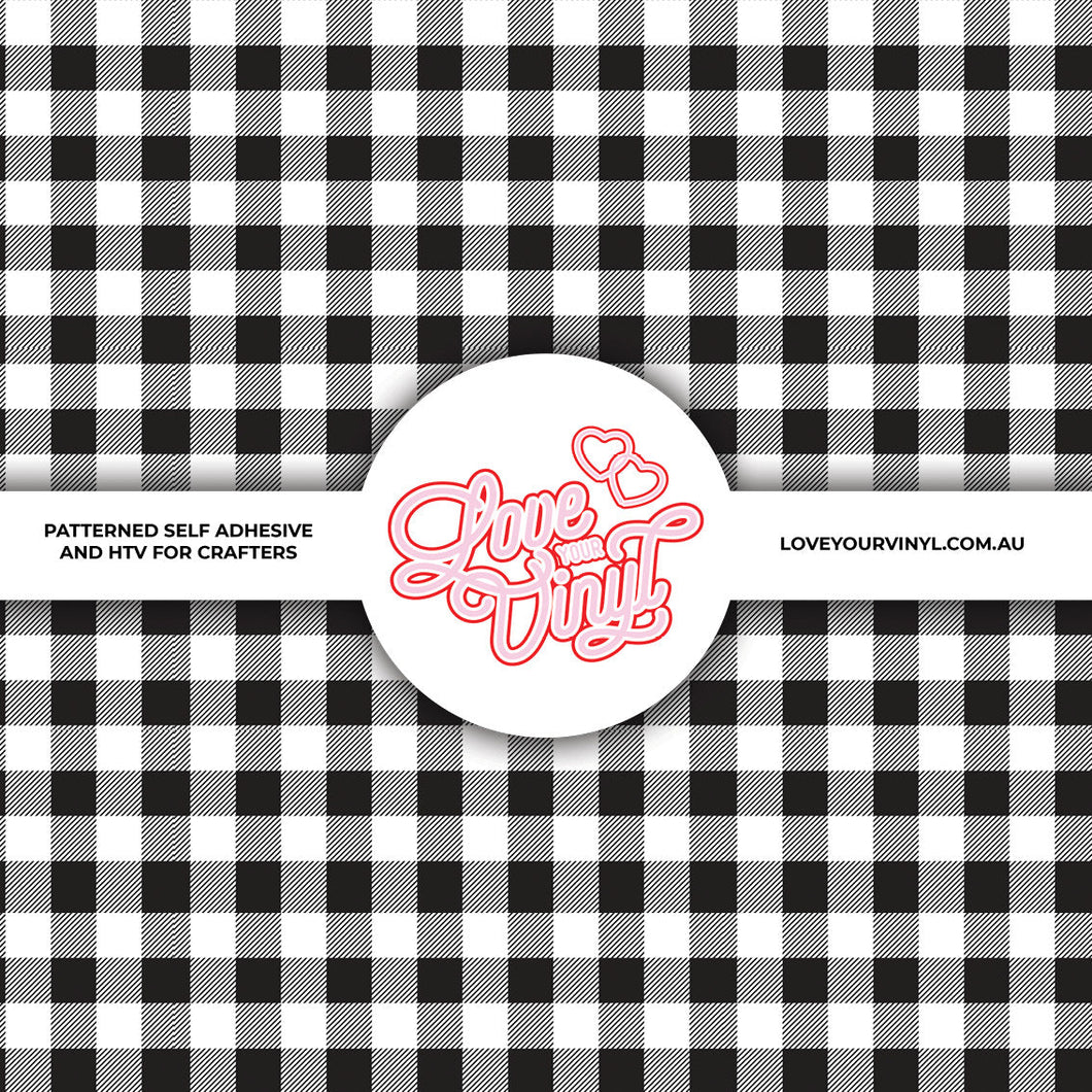 Black Gingham Patterned Vinyl LYV_2295