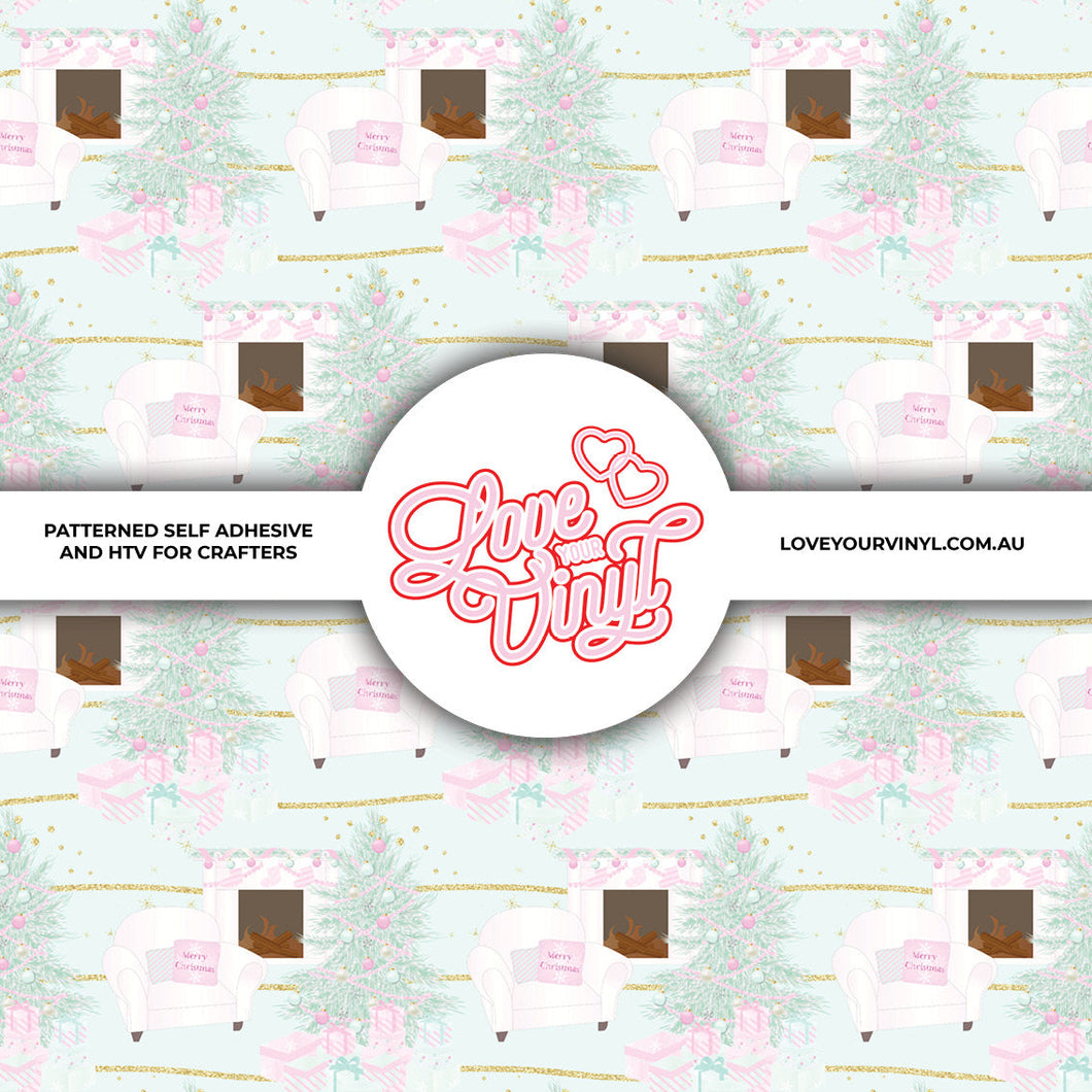 Pink Mint Christmas Patterned Vinyl LYV_2357