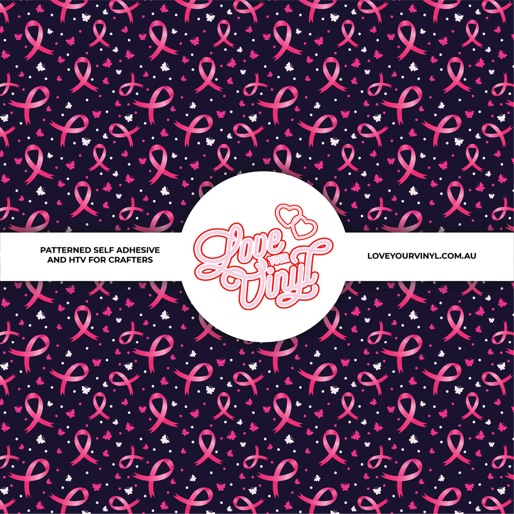 Pink Ribbon Breast Cancer Awareness Patterned Vinyl LYV_2395