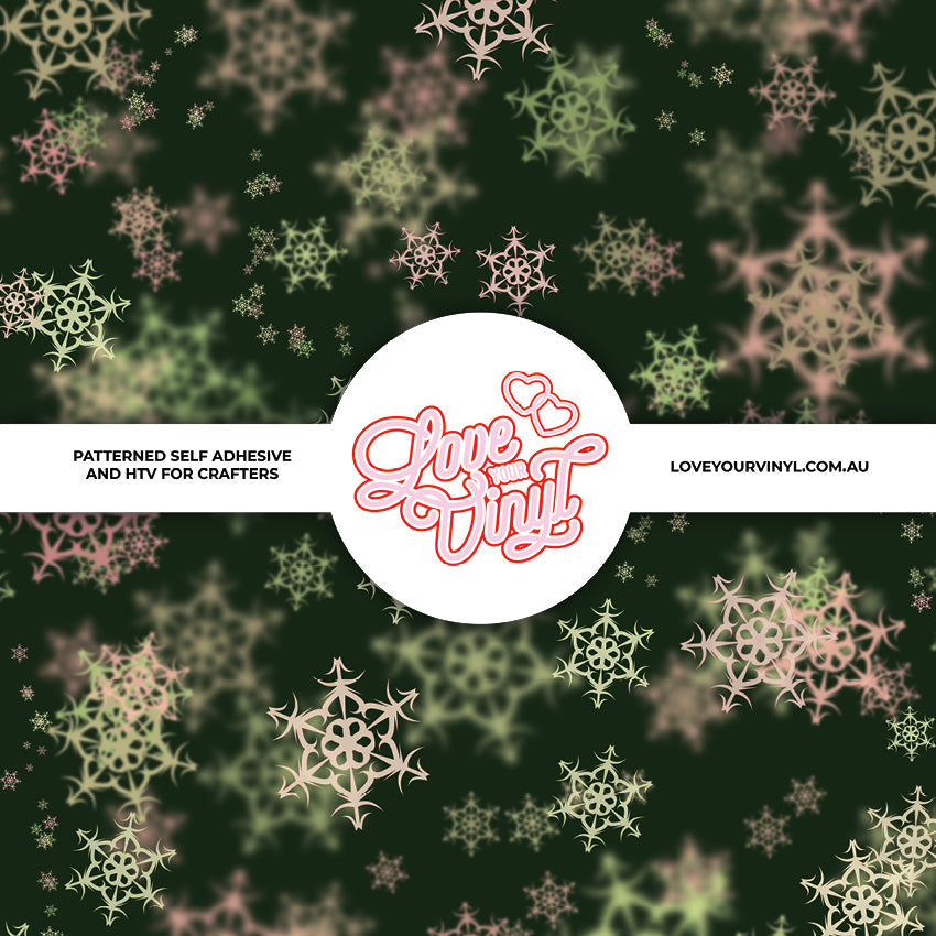 Pink Christmas Snowflakes Patterned Vinyl LYV_2421