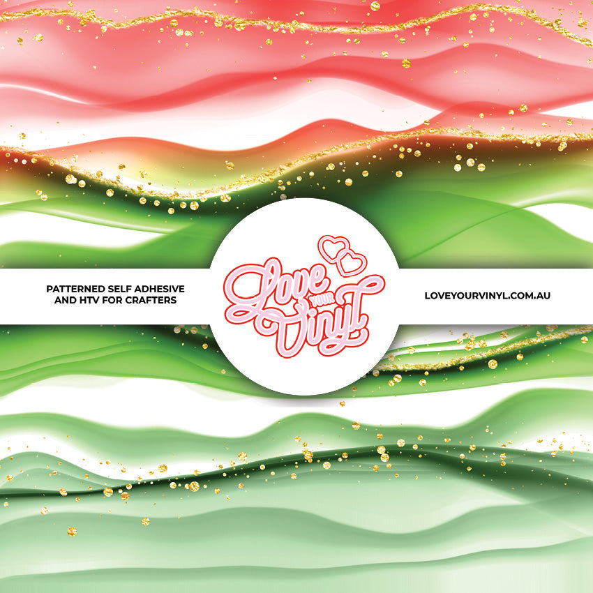 Pink and Green Christmas Patterned Vinyl LYV_2434