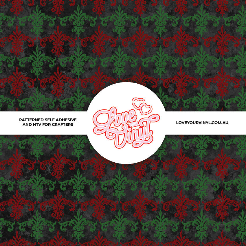 Patterned Red and Green Christmas Patterned Vinyl LYV_2577