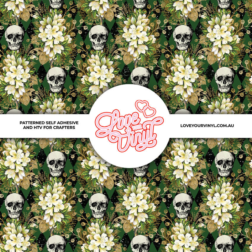 Flower Skull Mine Christmas Patterned Vinyl LYV_2581