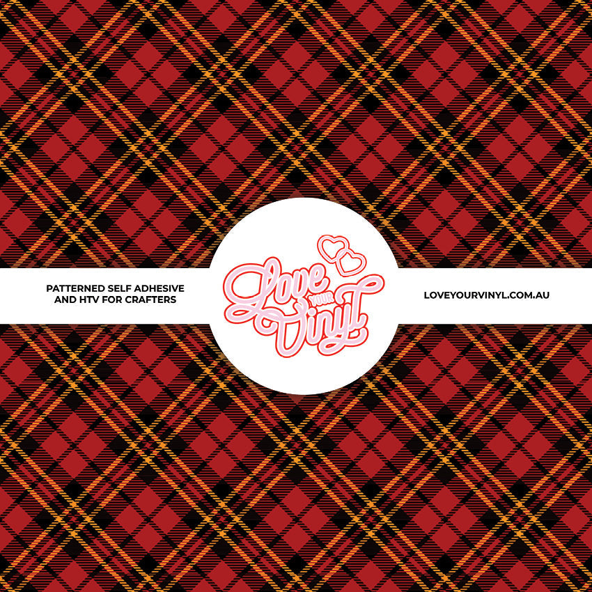 Red and Black Checkered Christmas Patterned Vinyl LYV_2591