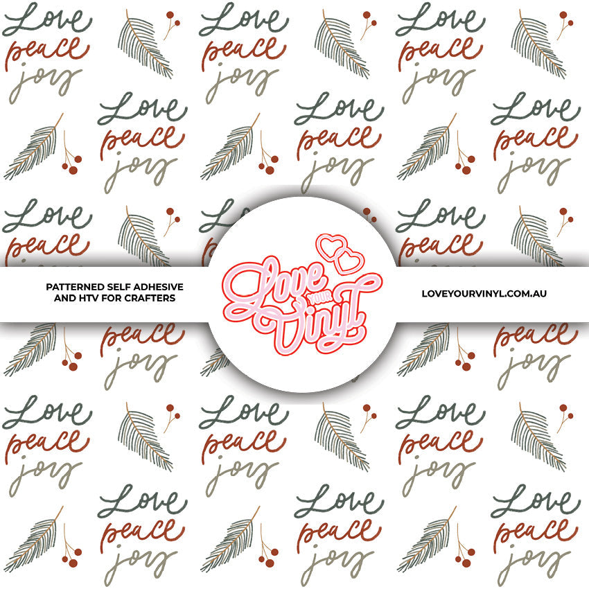 Love Peace and Joy Christmas Patterned Vinyl LYV_2595