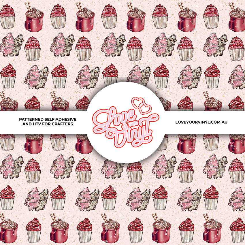 Christmas Cupcakes Christmas Patterned Vinyl LYV_2755