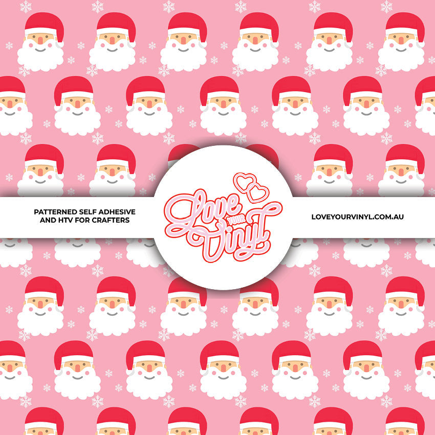 Pink Santa Christmas Patterned Vinyl LYV_2764