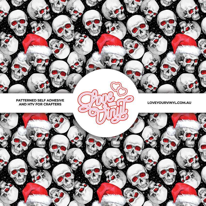 Skull Santa Christmas Patterned Vinyl LYV_2805