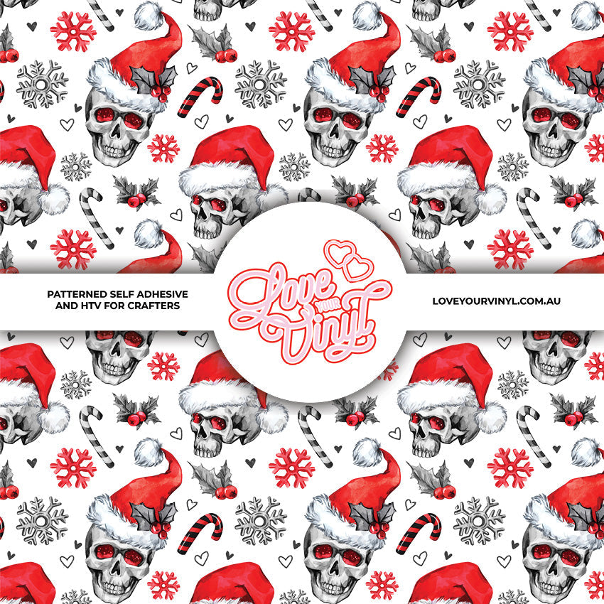 Skull Santa Christmas Patterned Vinyl LYV_2806