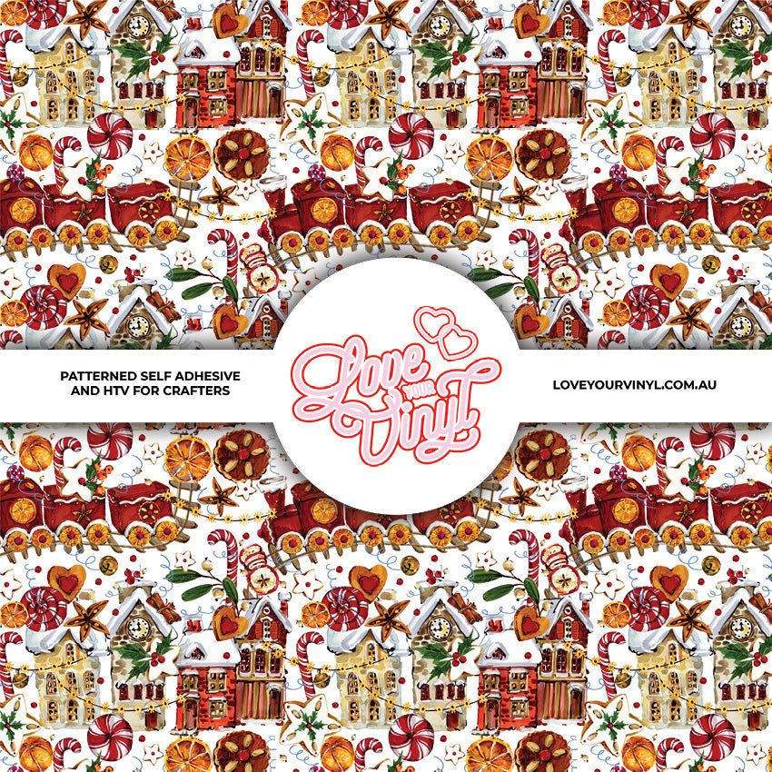 Santas Village Christmas Patterned Vinyl LYV_2824