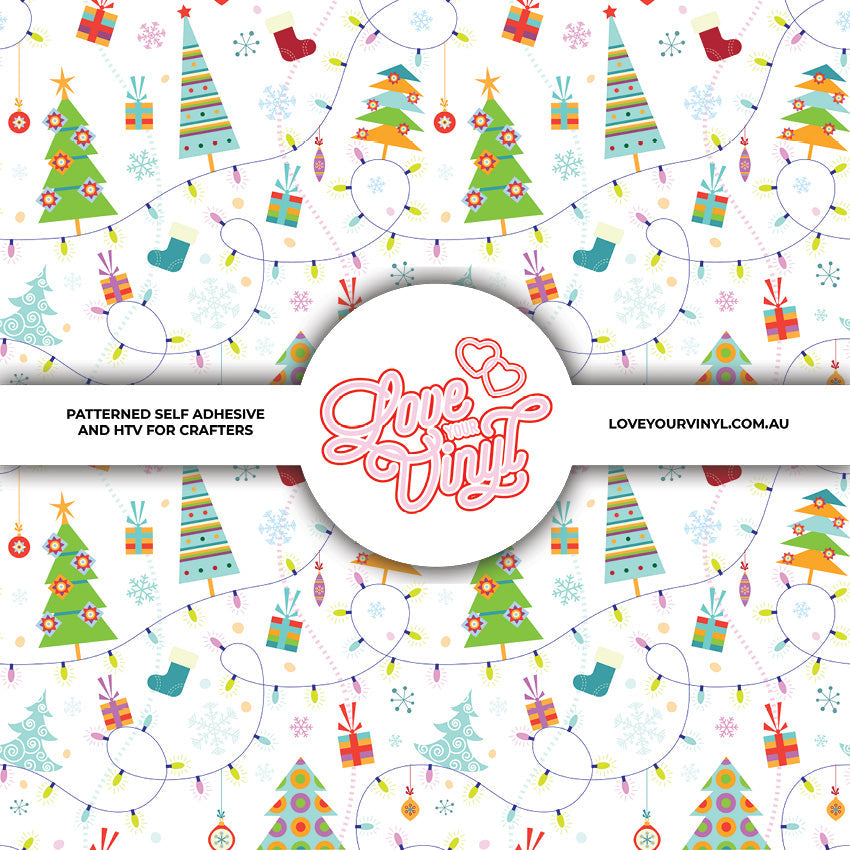 Coloured Christmas Patterned Vinyl LYV_2829