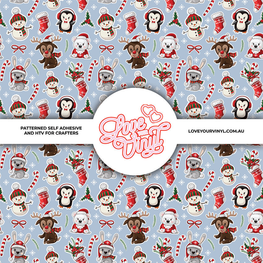 Cartoon Christmas Patterned Vinyl LYV_2835