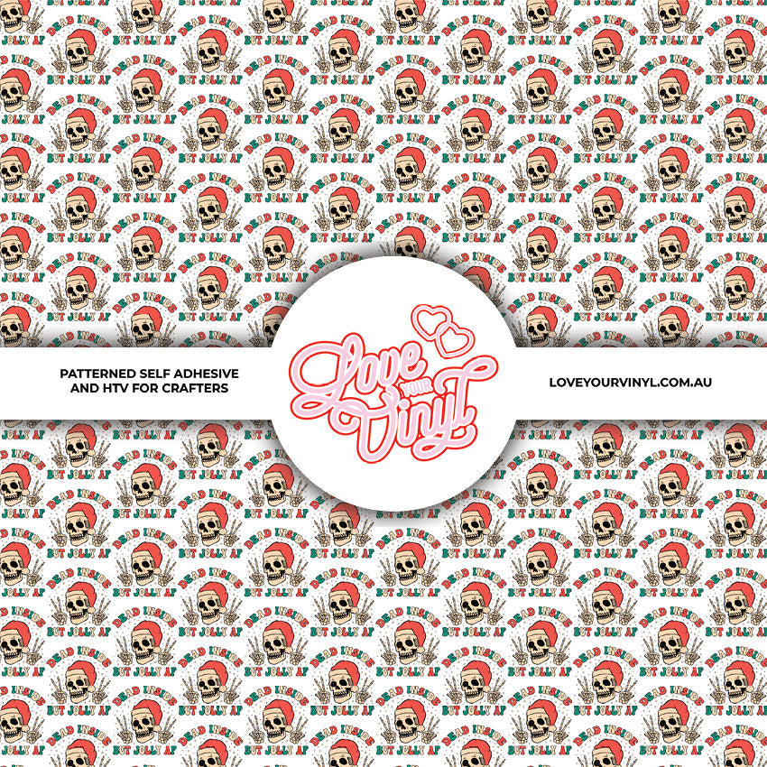 Dead Inside But Jolly Christmas Patterned Vinyl LYV_2842