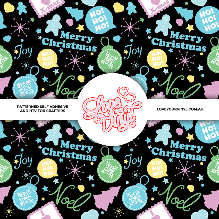 Fun Coloured Christmas Patterned Vinyl LYV_2873