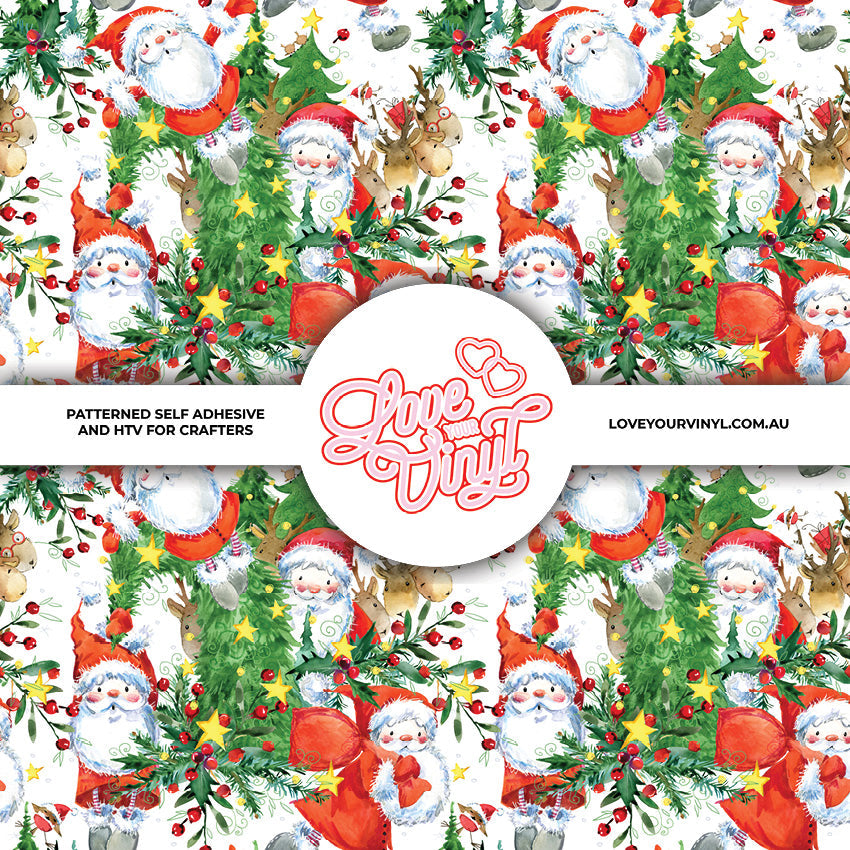 Fun Santa Christmas Patterned Vinyl LYV_2883