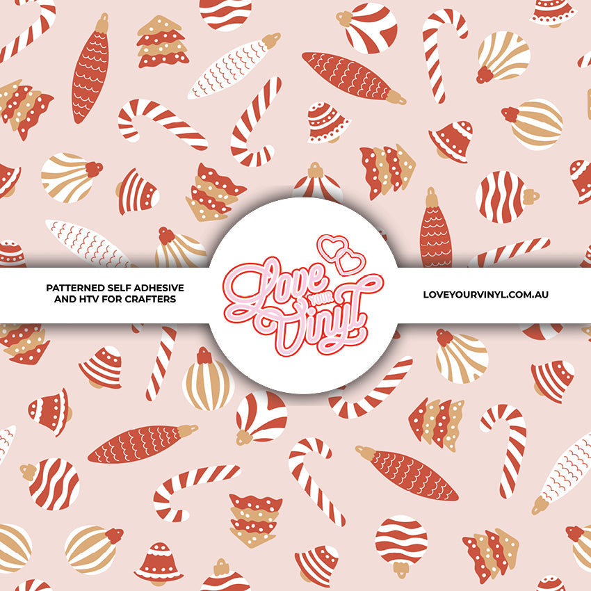 Pink Scandi Christmas Patterned Vinyl LYV_2893