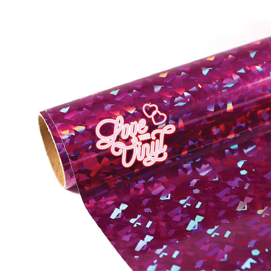 Magenta Crystal Holographic Self Adhesive Craft Vinyl